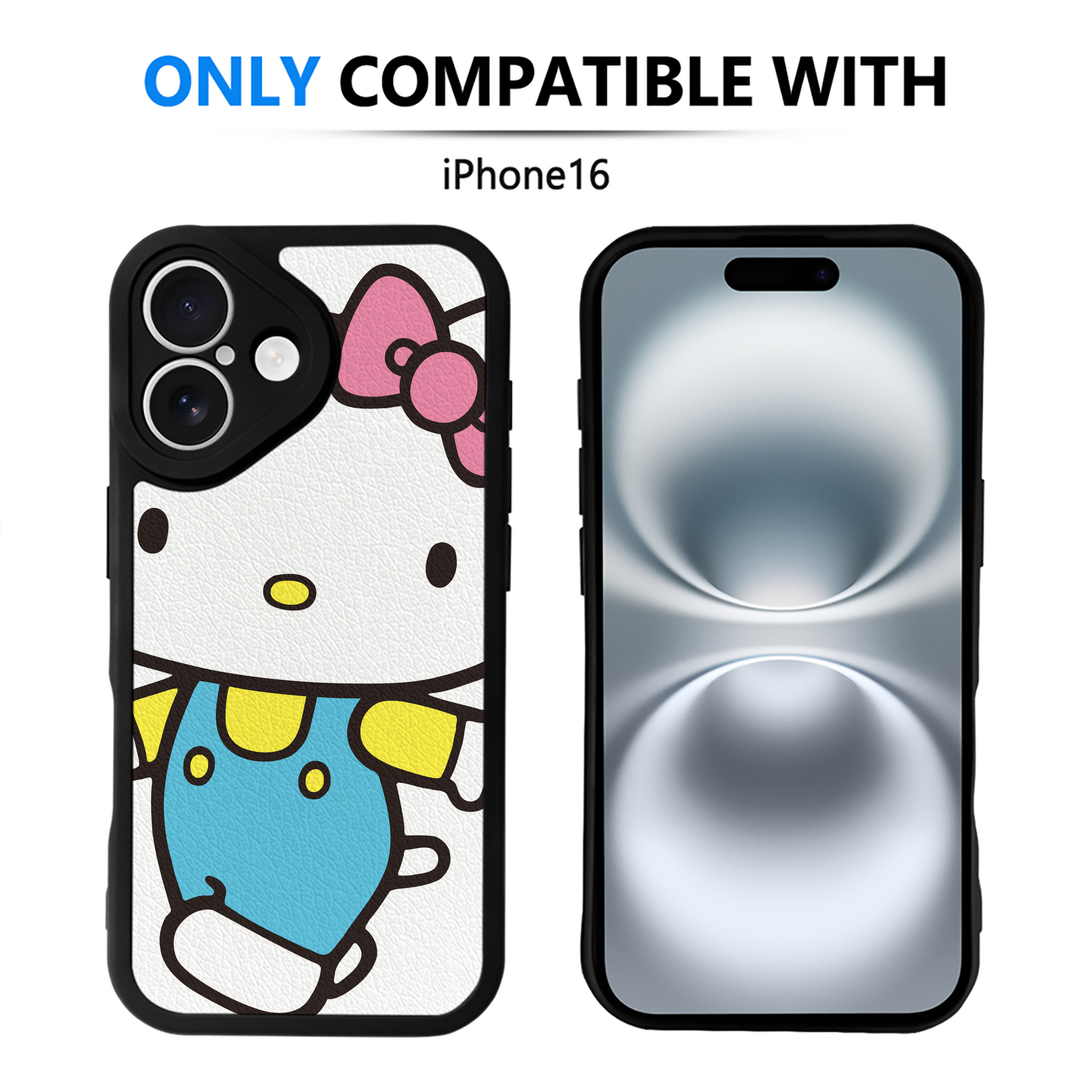 （画像用） Hello Kitty ハローキティ 【iPhone 16シリーズ対応】シリコンスマホケース（レザー調） 材質：シリコン